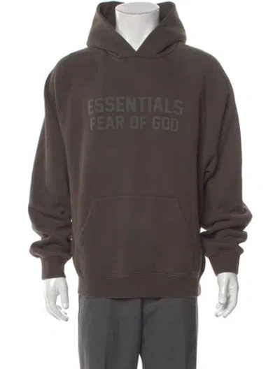 Pre-owned Essentials Graphic Print Crew Neck Hoodie In Gray