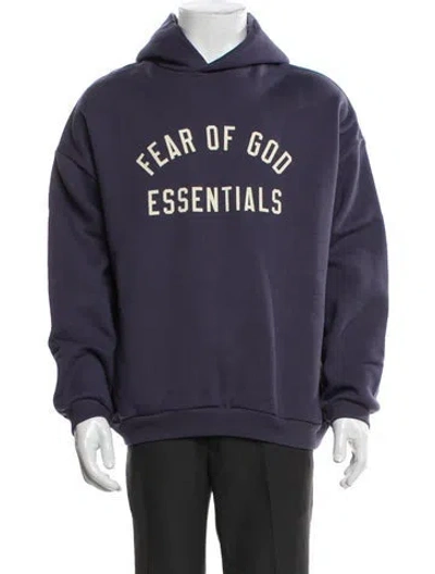 Pre-owned Essentials Graphic Print Crew Neck Hoodie In Gray