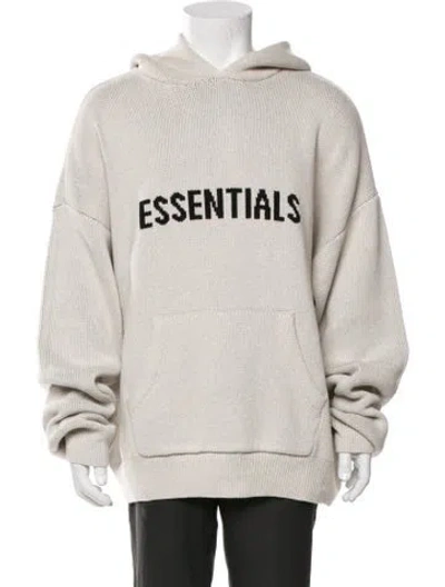 Pre-owned Essentials Graphic Print Crew Neck Hoodie In Gray