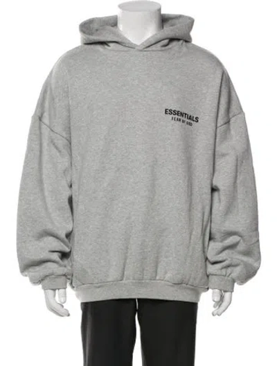 Pre-owned Essentials Graphic Print Crew Neck Hoodie In Gray