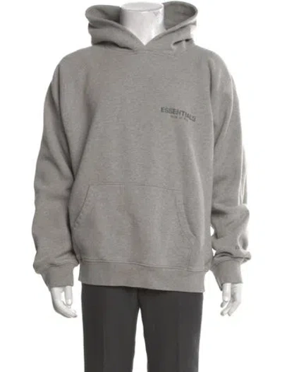 Pre-owned Essentials Graphic Print Crew Neck Hoodie In Gray