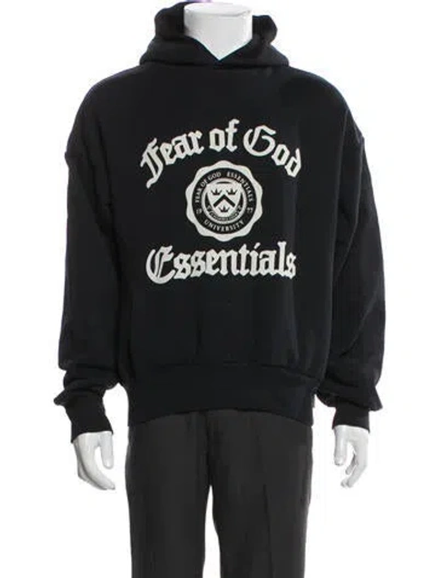 Pre-owned Essentials Graphic Print Crew Neck Hoodie In Gray