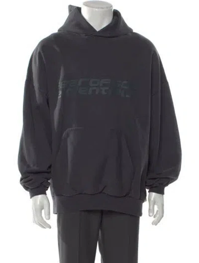 Pre-owned Essentials Graphic Print Crew Neck Hoodie In Gray