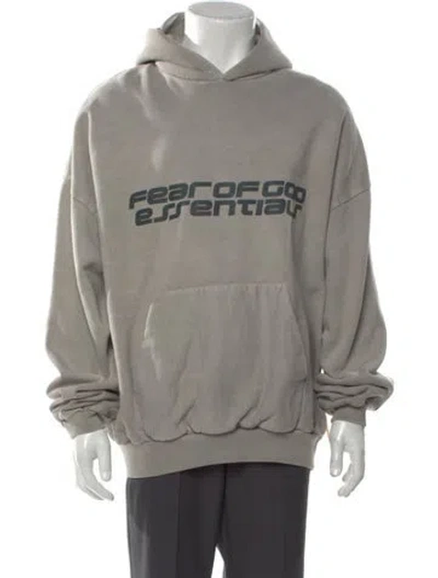 Pre-owned Essentials Graphic Print Crew Neck Hoodie In Gray
