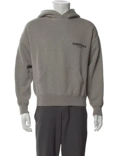 Pre-owned Essentials Graphic Print Crew Neck Hoodie In Gray