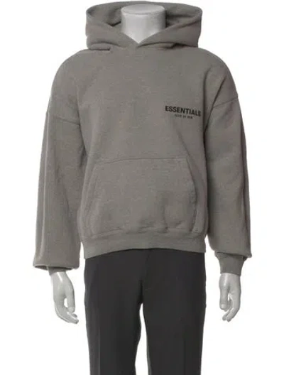 Pre-owned Essentials Graphic Print Crew Neck Hoodie In Gray