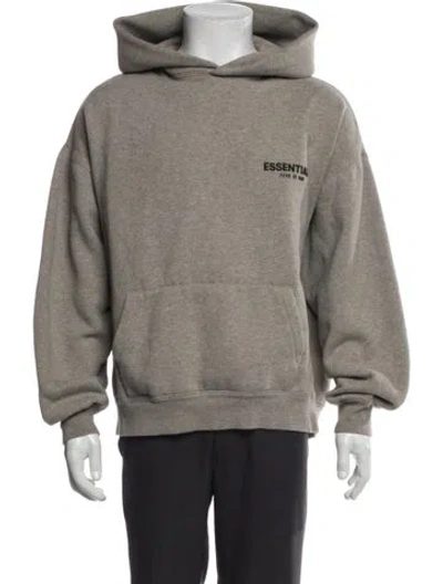 Pre-owned Essentials Graphic Print Crew Neck Hoodie In Gray