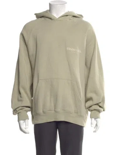 Pre-owned Essentials Graphic Print Crew Neck Hoodie In Green