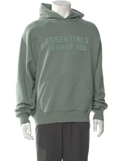 Pre-owned Essentials Graphic Print Crew Neck Hoodie In Green