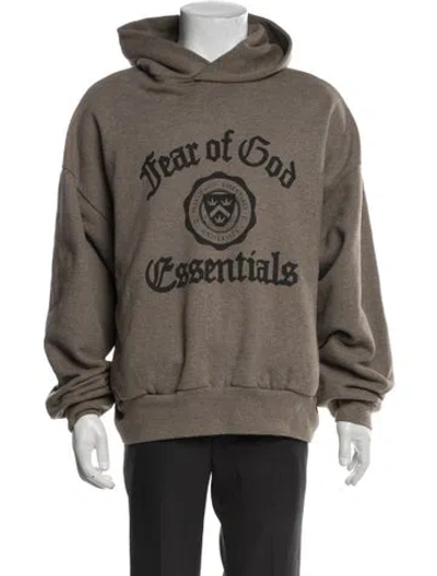 Pre-owned Essentials Graphic Print Crew Neck Hoodie In Green