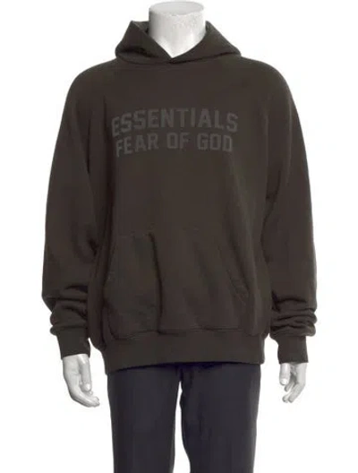 Pre-owned Essentials Graphic Print Crew Neck Hoodie In Green