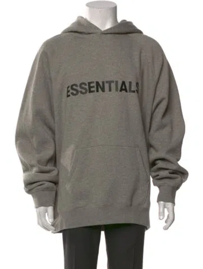 Pre-owned Essentials Graphic Print Crew Neck Hoodie In Grey