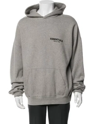 Pre-owned Essentials Graphic Print Crew Neck Hoodie In Grey