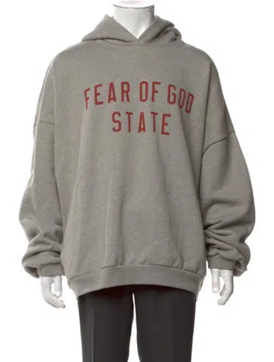Pre-owned Essentials Graphic Print Crew Neck Hoodie In Grey