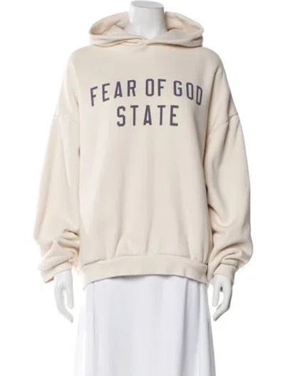 Pre-owned Essentials Graphic Print Crew Neck Hoodie In Neutral