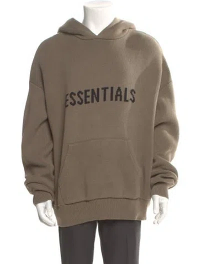 Pre-owned Essentials Graphic Print Crew Neck Hoodie In Neutral
