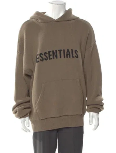 Pre-owned Essentials Graphic Print Crew Neck Hoodie In Neutral