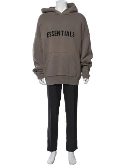 Pre-owned Essentials Graphic Print Crew Neck Hoodie In Neutrals