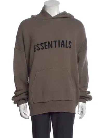 Pre-owned Essentials Graphic Print Crew Neck Hoodie In Neutrals