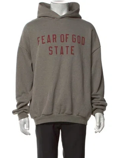 Pre-owned Essentials Graphic Print Crew Neck Hoodie In Neutrals