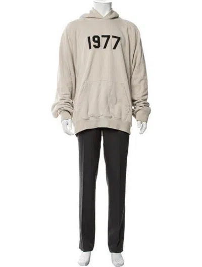 Pre-owned Essentials Graphic Print Crew Neck Hoodie In Neutrals