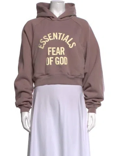 Pre-owned Essentials Graphic Print Crew Neck Hoodie In Pink/purple