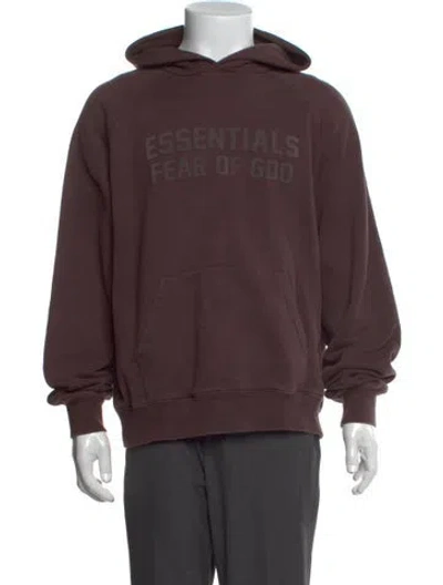 Pre-owned Essentials Graphic Print Crew Neck Hoodie In Purple