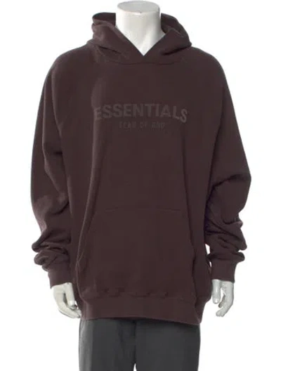 Pre-owned Essentials Graphic Print Crew Neck Hoodie In Purple