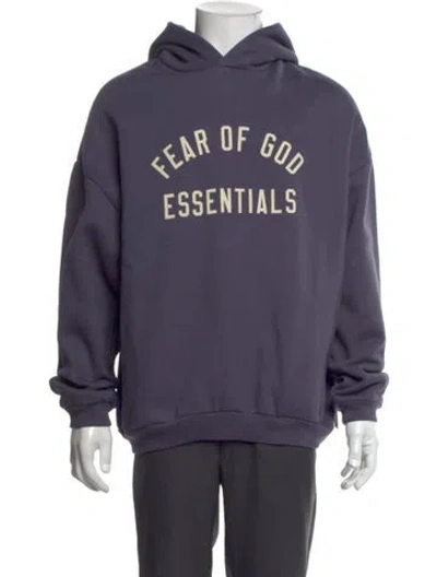Pre-owned Essentials Graphic Print Crew Neck Hoodie In Purple