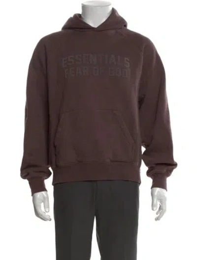 Pre-owned Essentials Graphic Print Crew Neck Hoodie In Purple