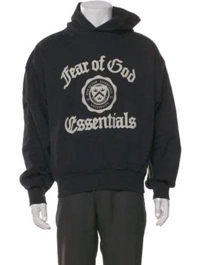 Pre-owned Essentials Graphic Print Crew Neck Hoodie W/ Tags In Black