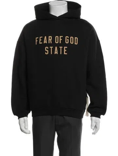 Pre-owned Essentials Graphic Print Crew Neck Hoodie W/ Tags In Black