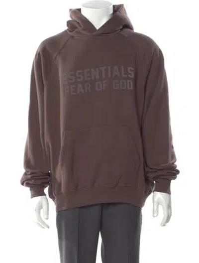 Pre-owned Essentials Graphic Print Crew Neck Hoodie W/ Tags In Brown