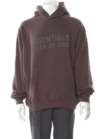Pre-owned Essentials Graphic Print Crew Neck Hoodie W/ Tags In Brown