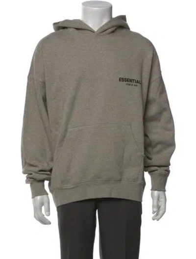 Pre-owned Essentials Graphic Print Crew Neck Hoodie W/ Tags In Gray