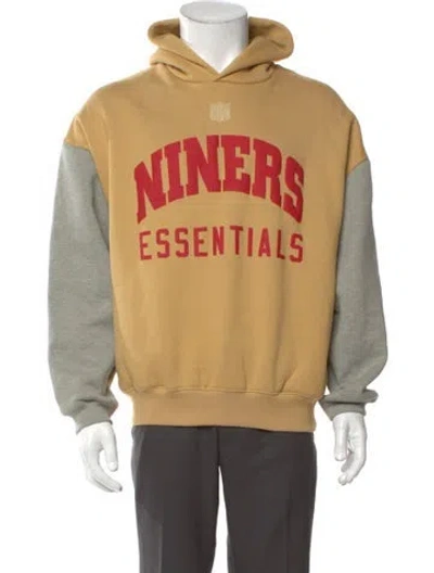 Pre-owned Essentials Graphic Print Crew Neck Hoodie In Yellow