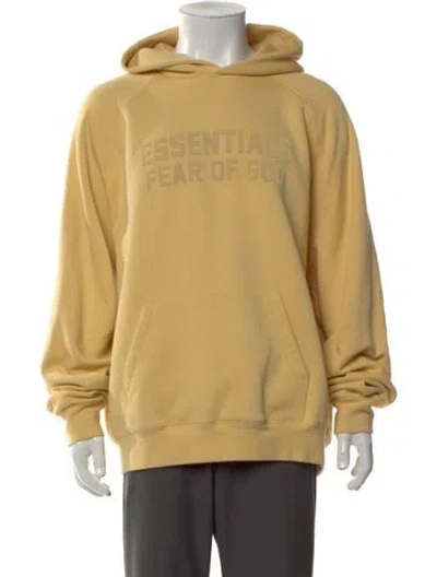 Pre-owned Essentials Graphic Print Crew Neck Hoodie In Yellow