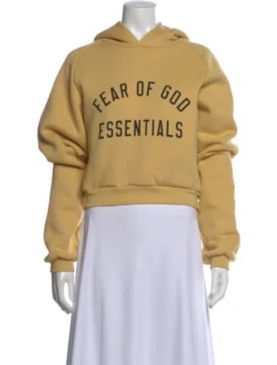 Pre-owned Essentials Graphic Print Crew Neck Hoodie In Yellow