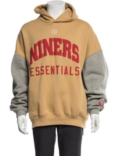 Pre-owned Essentials Graphic Print Crew Neck Hoodie In Yellow