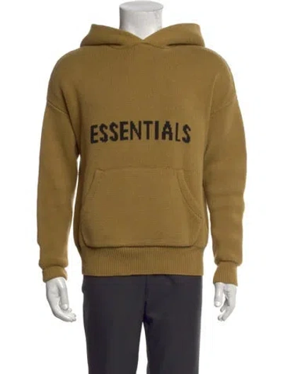 Pre-owned Essentials Graphic Print Crew Neck Hoodie In Yellow