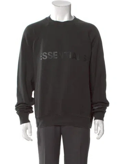 Pre-owned Essentials Graphic Print Crew Neck Pullover In Black