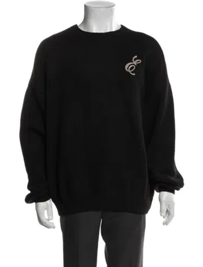 Pre-owned Essentials Graphic Print Crew Neck Pullover In Black