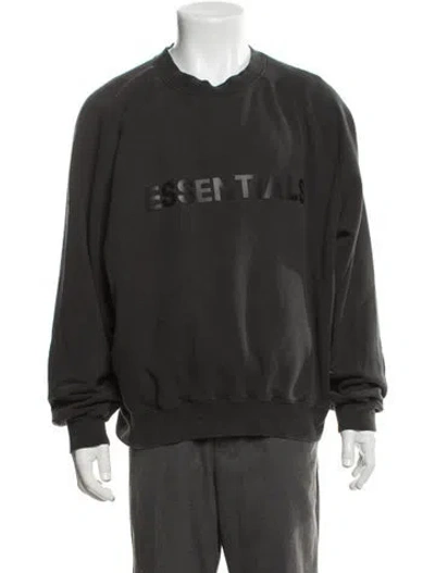 Pre-owned Essentials Graphic Print Crew Neck Pullover In Black