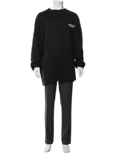 Pre-owned Essentials Graphic Print Crew Neck Pullover In Black