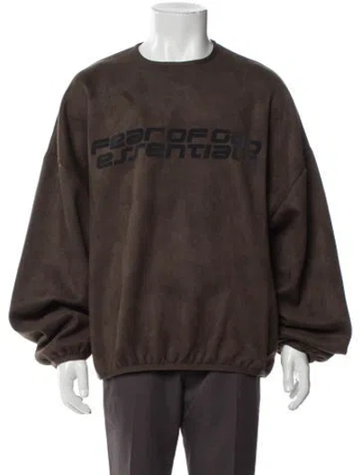 Pre-owned Essentials Graphic Print Crew Neck Pullover In Brown
