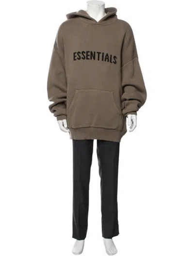 Pre-owned Essentials Graphic Print Crew Neck Pullover In Brown