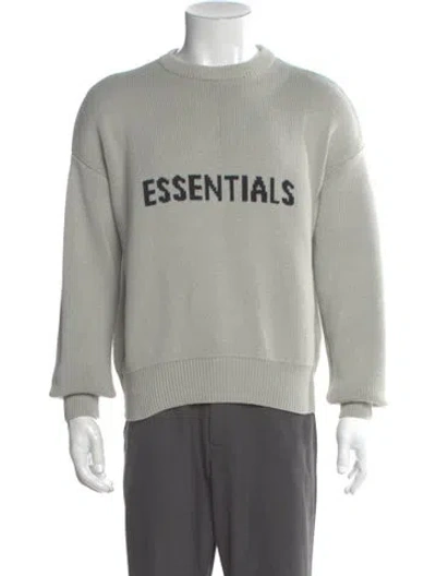 Pre-owned Essentials Graphic Print Crew Neck Pullover In Gray
