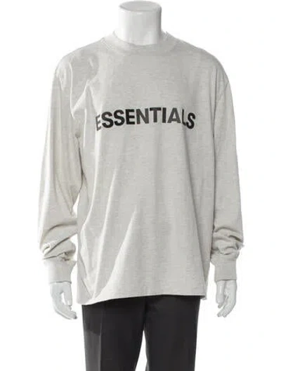 Pre-owned Essentials Graphic Print Crew Neck Pullover In Gray