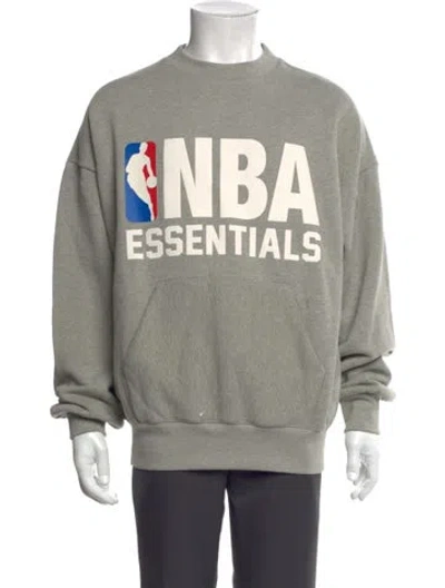 Pre-owned Essentials Graphic Print Crew Neck Pullover In Gray