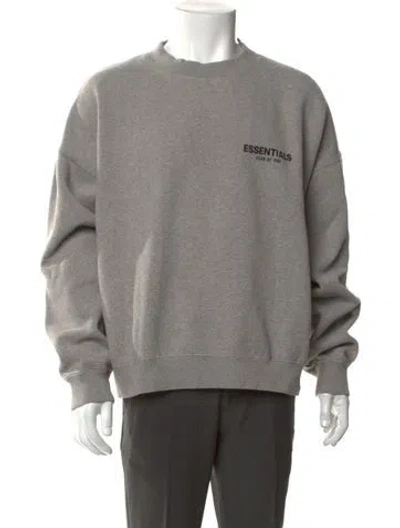 Pre-owned Essentials Graphic Print Crew Neck Pullover In Gray